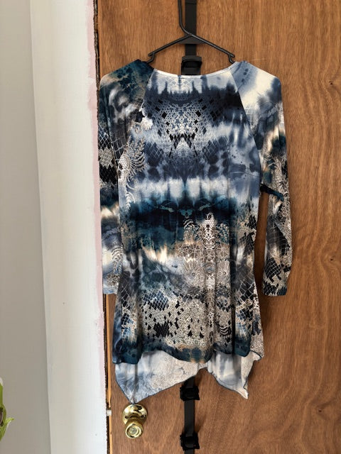 Venus Multicolor Dressy Blouse with Brooch - XL