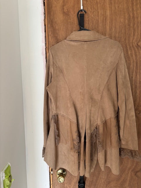 Venus Suede Jacket with Lace Detail - XL