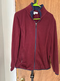 Maroon & Navy Blue Full-Zip Jacket with Pockets - XL