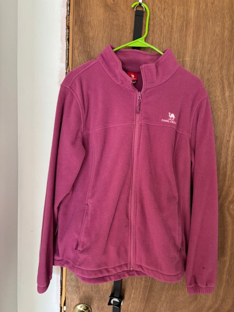 Pink Full-Zip Sweatshirt with Pockets - XL
