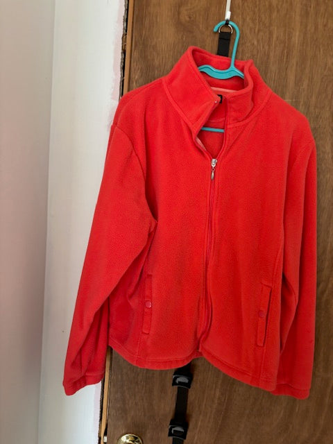 Red/Orange Half-Zip Pullover with Pockets - XL