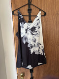 Black & White Floral Tank Top - XL (New)