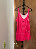 Pink Heart Print Tank Top - XL (New)