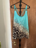 Turquoise & Brown Tank Top - XL (New)