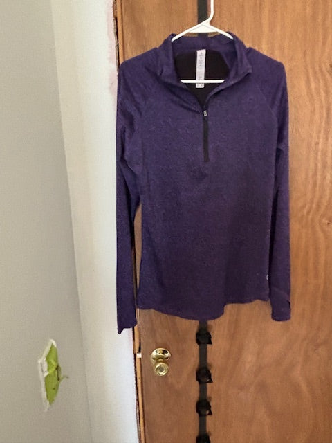 Purple & Black Athletic Half-Zip Pullover - XL