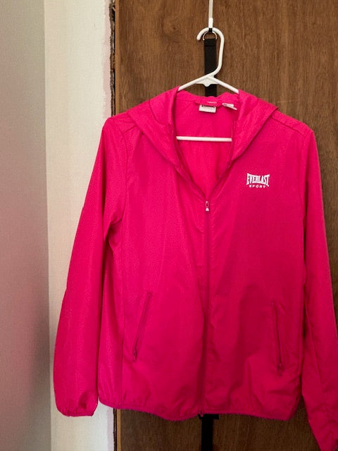 Pink Windbreaker with Hood - Large (New)